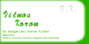 vilmos korom business card